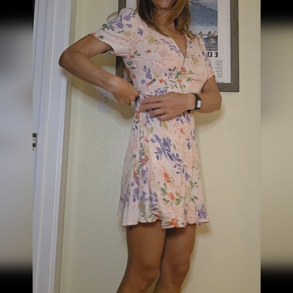 Promesa Floral Mini Dress in Cream and Multicolor